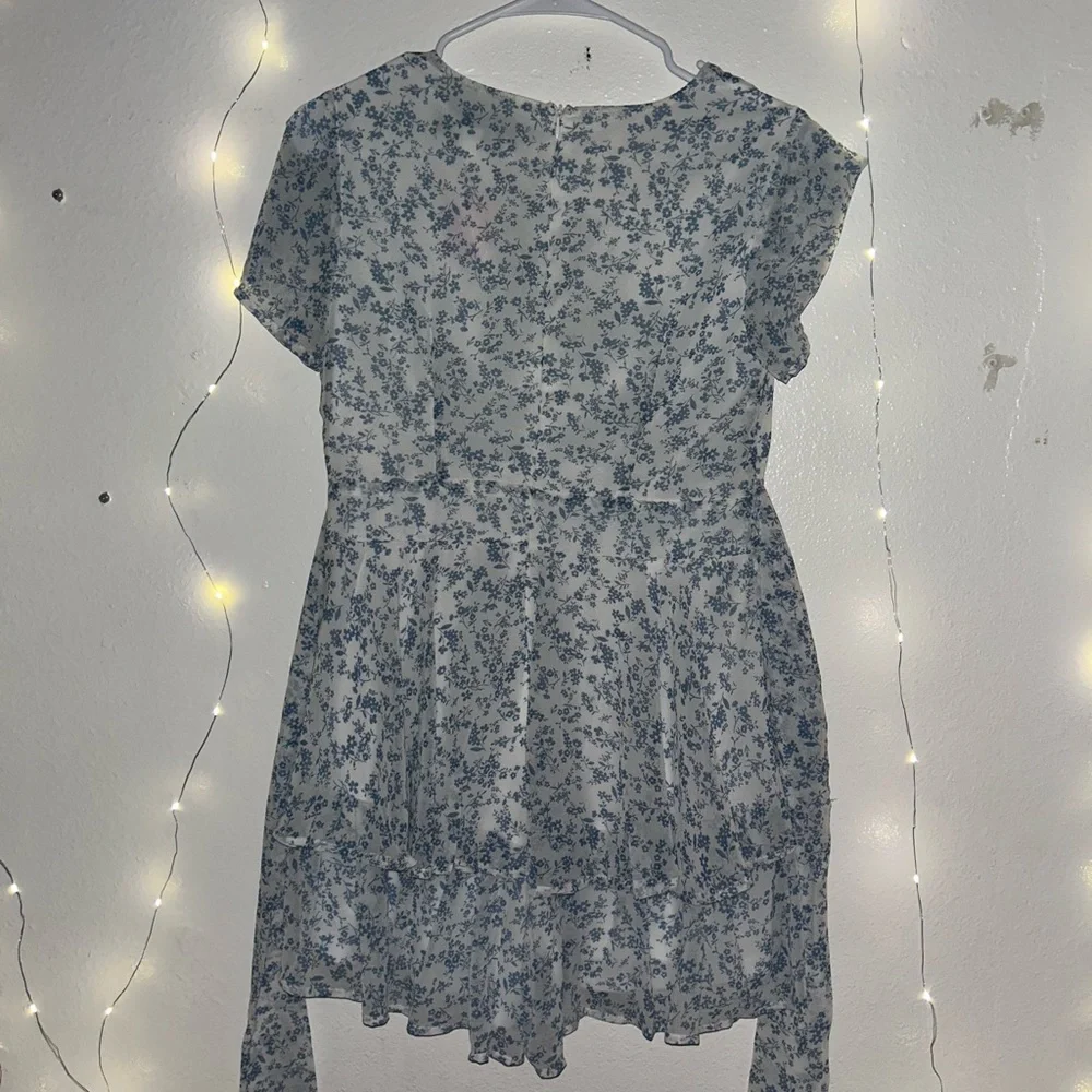 blue rain blue and white romper dress - Picture 4 of 5